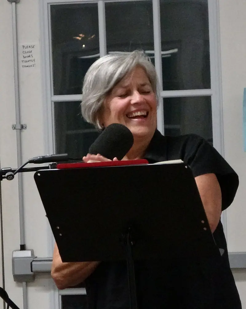 Energetic performer at the Open Mic